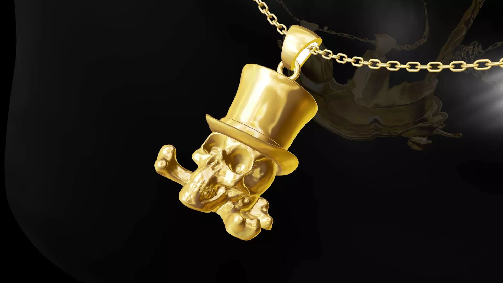 Hooded Skull Gold Pendant Jewelry 3D print model