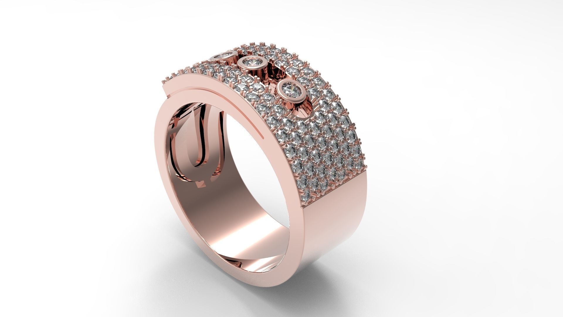 Noa  Paved Large Model Ring  16 5mm 3D print model_2