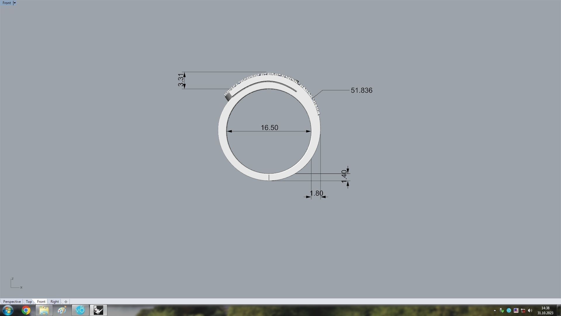 Noa  Paved Large Model Ring  16 5mm 3D print model_6