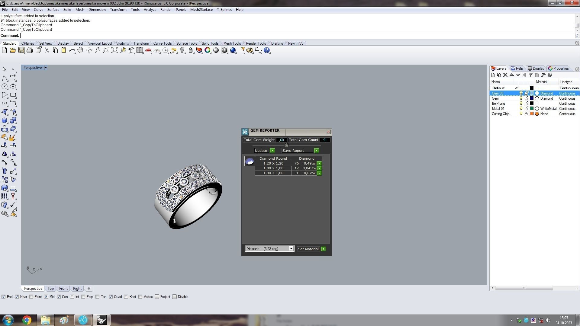 Noa  Paved Large Model Ring  16 5mm 3D print model_9