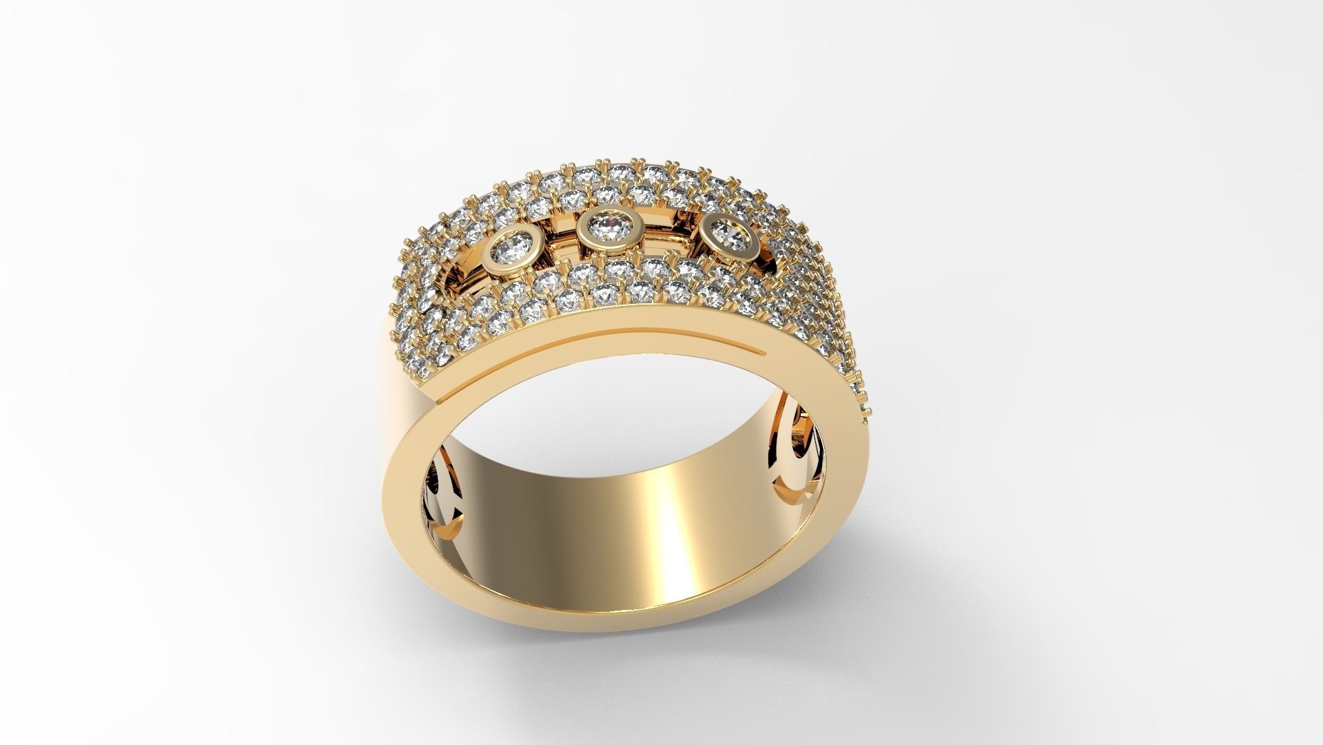 Noa  Paved Large Model Ring  16 5mm 3D print model_3