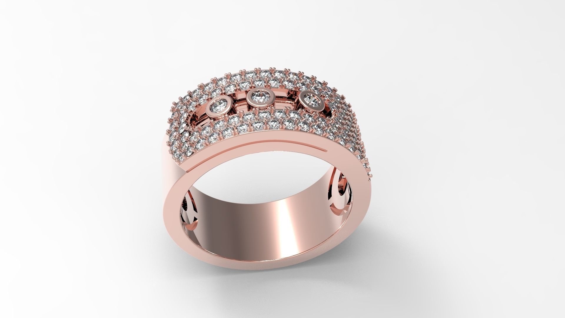 Noa  Paved Large Model Ring  16 5mm 3D print model_1