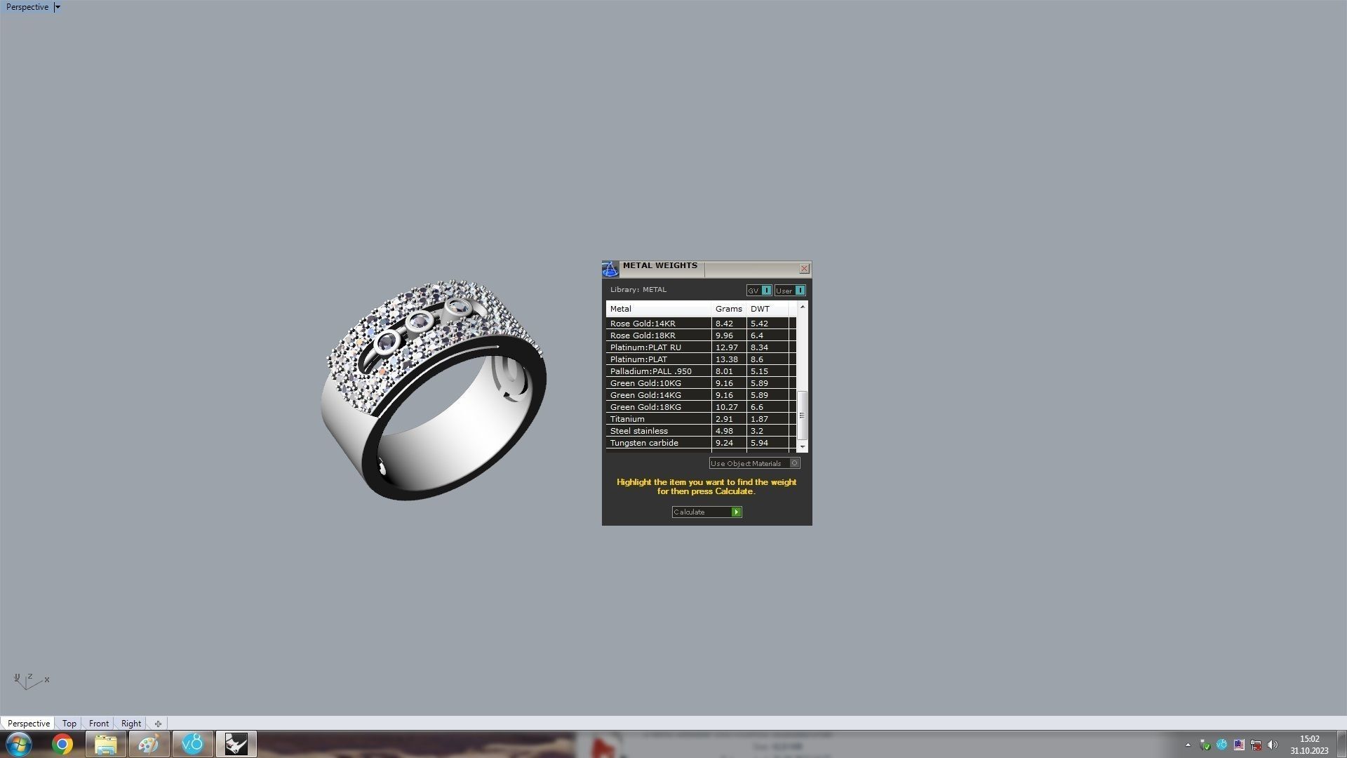 Noa  Paved Large Model Ring  16 5mm 3D print model_11