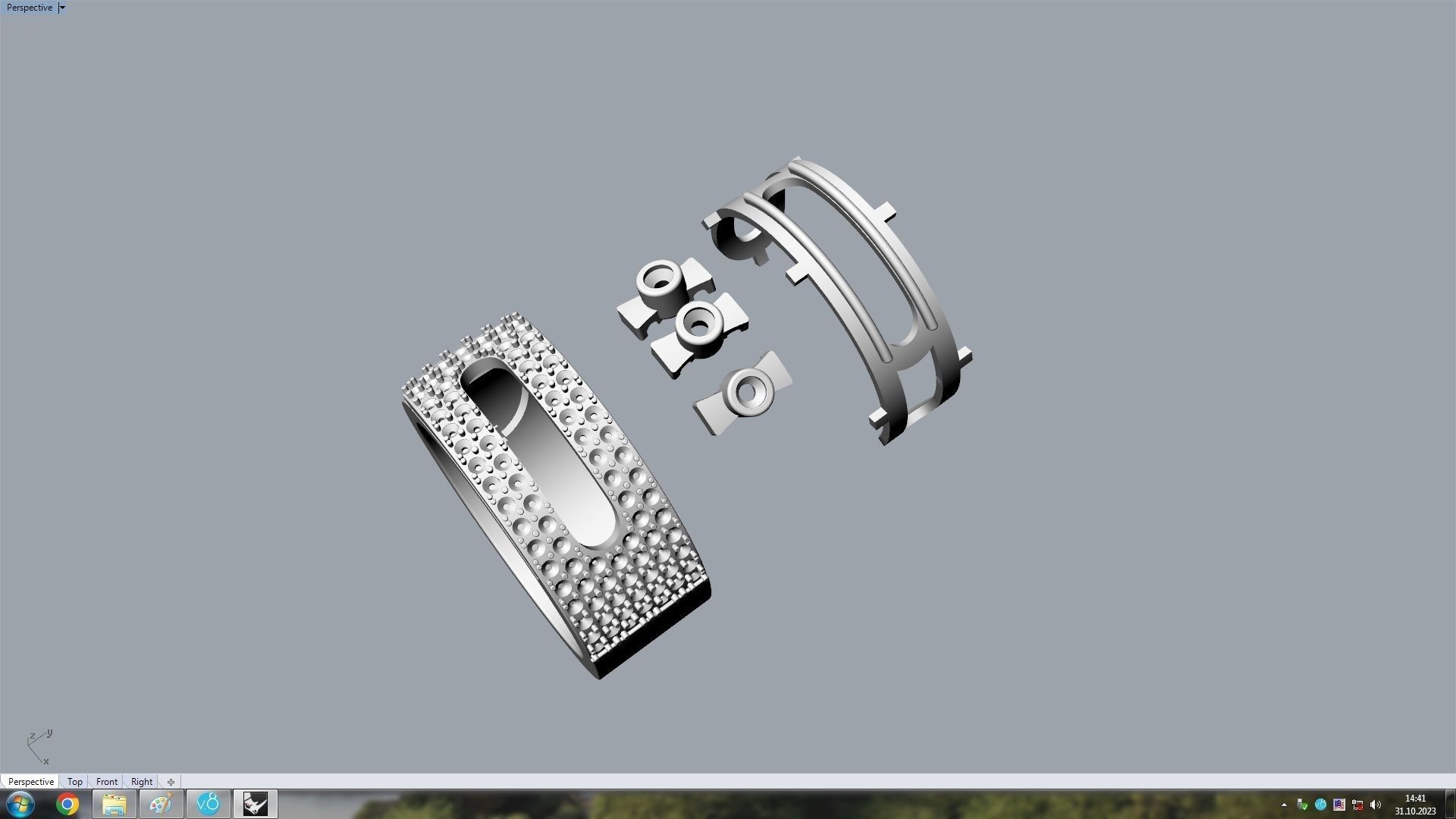 Noa  Paved Large Model Ring  16 5mm 3D print model_5