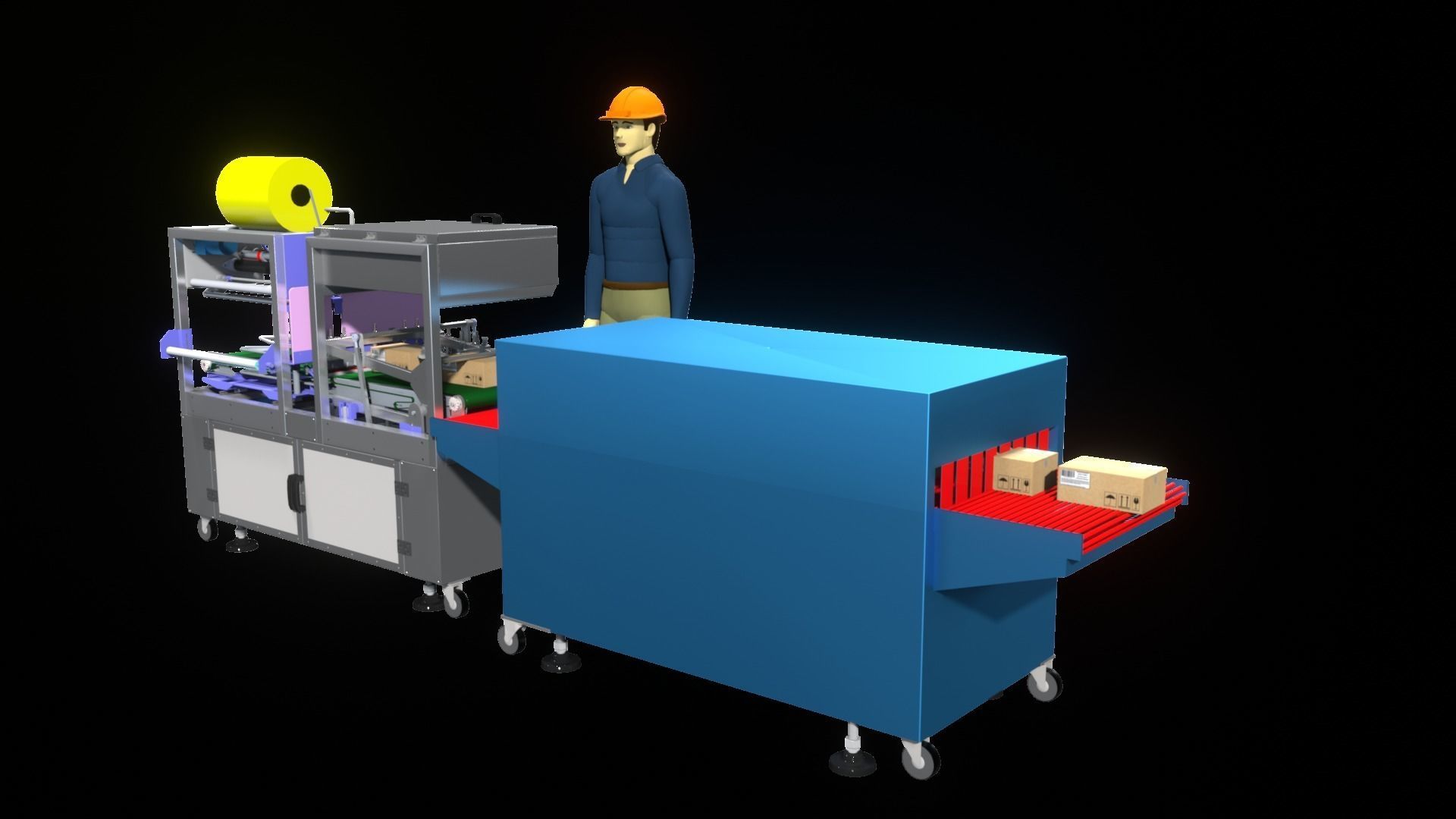 3D Industrials Shrink Wrapping Machine Low-poly 3D model_5