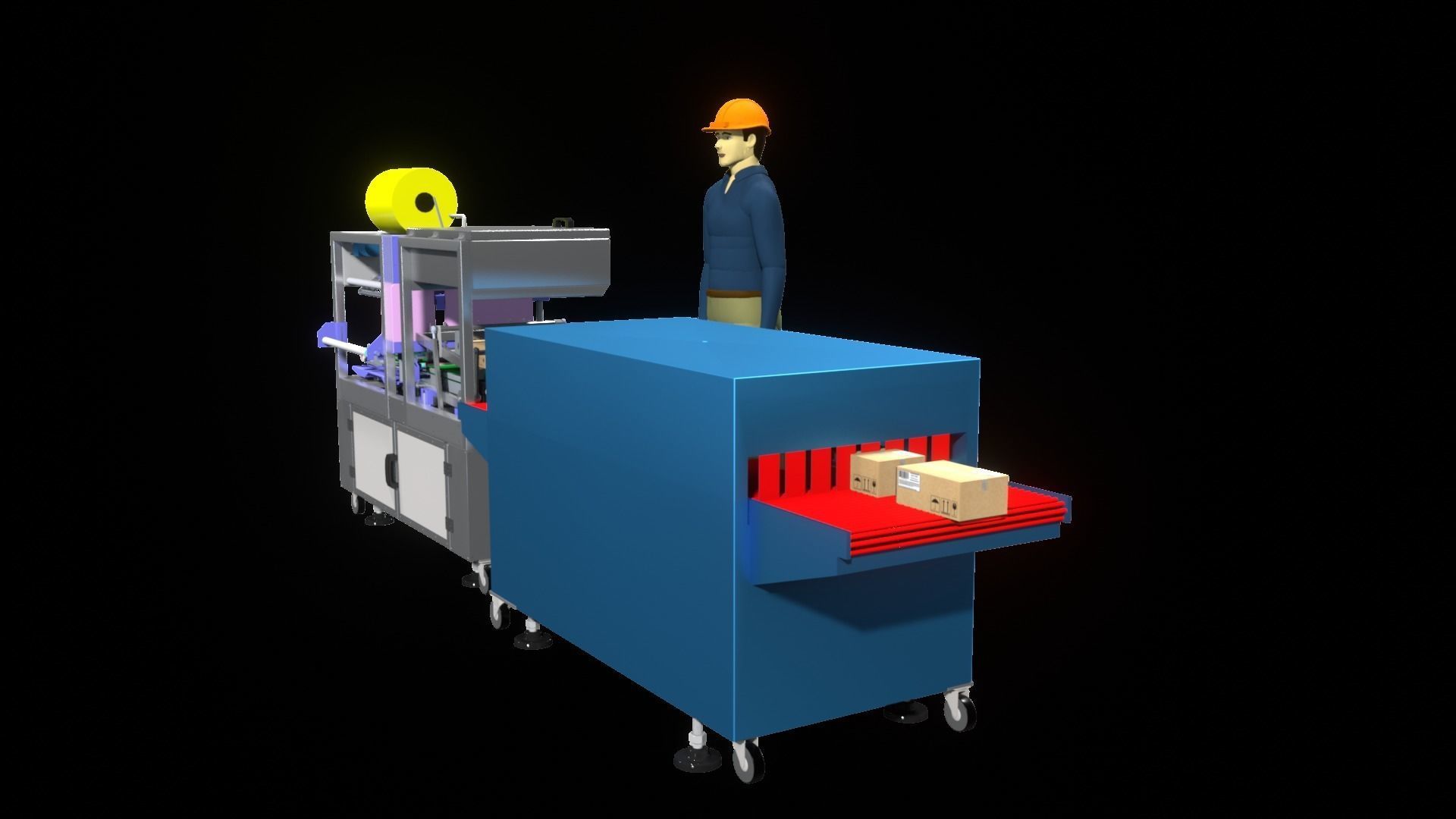 3D Industrials Shrink Wrapping Machine Low-poly 3D model_4