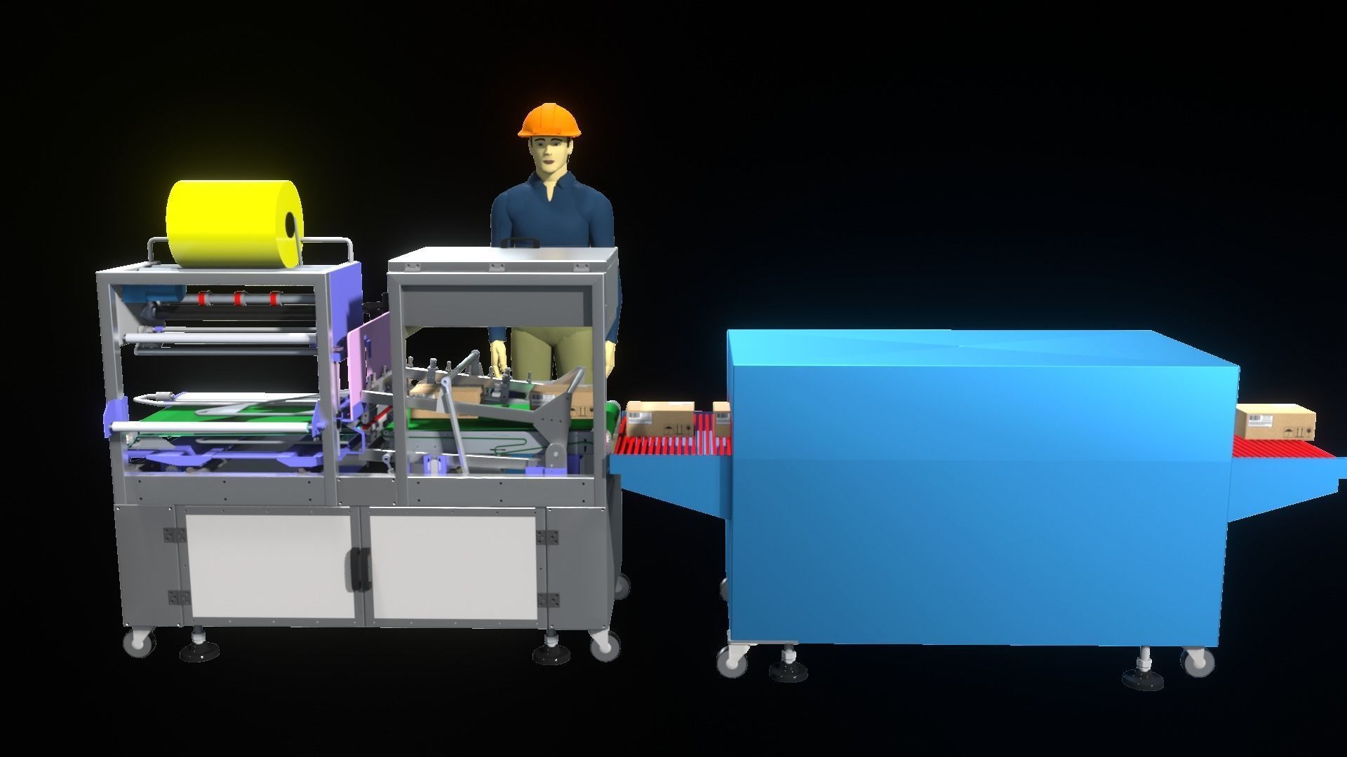 3D Industrials Shrink Wrapping Machine Low-poly 3D model_6