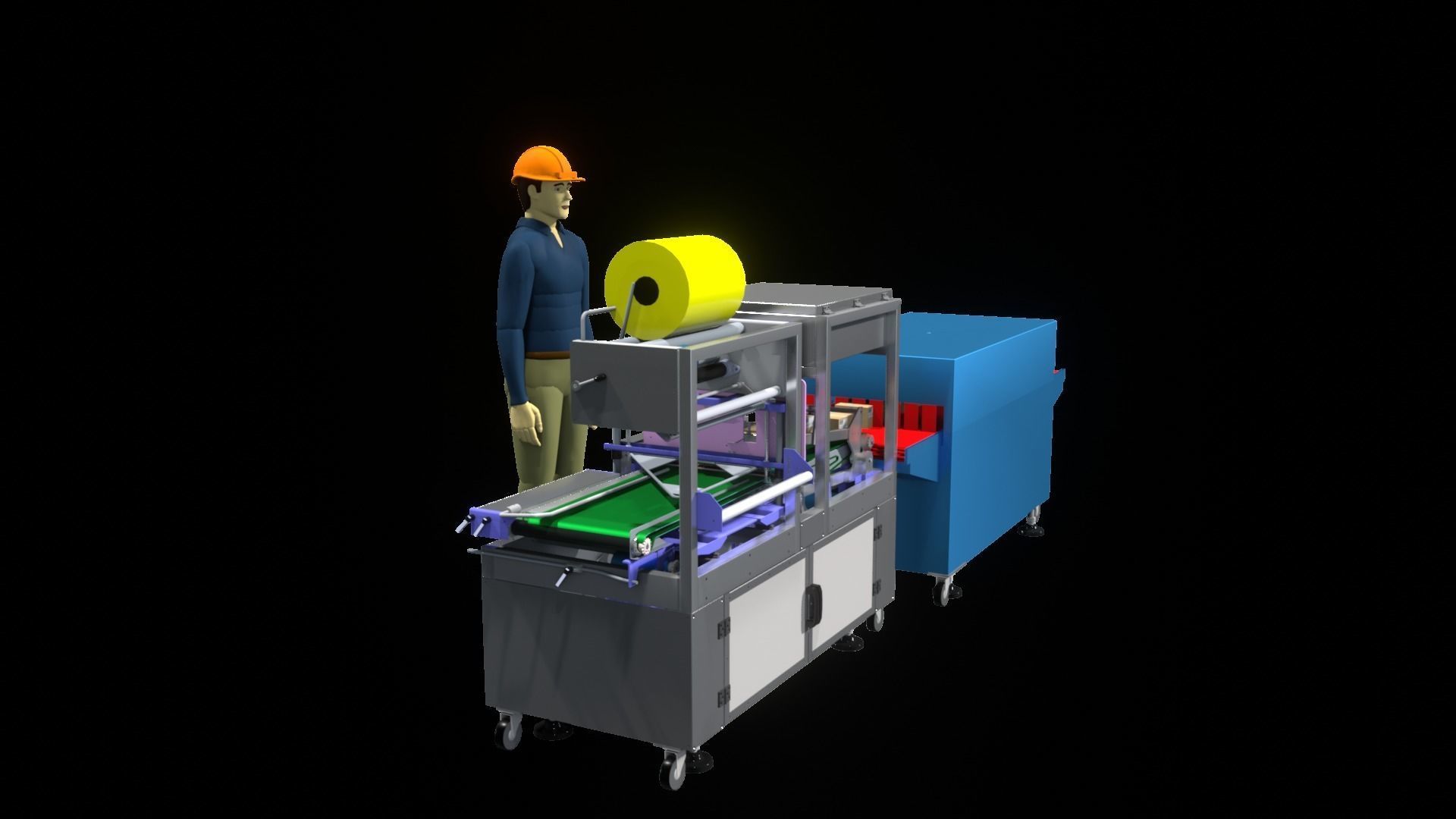 3D Industrials Shrink Wrapping Machine Low-poly 3D model_8