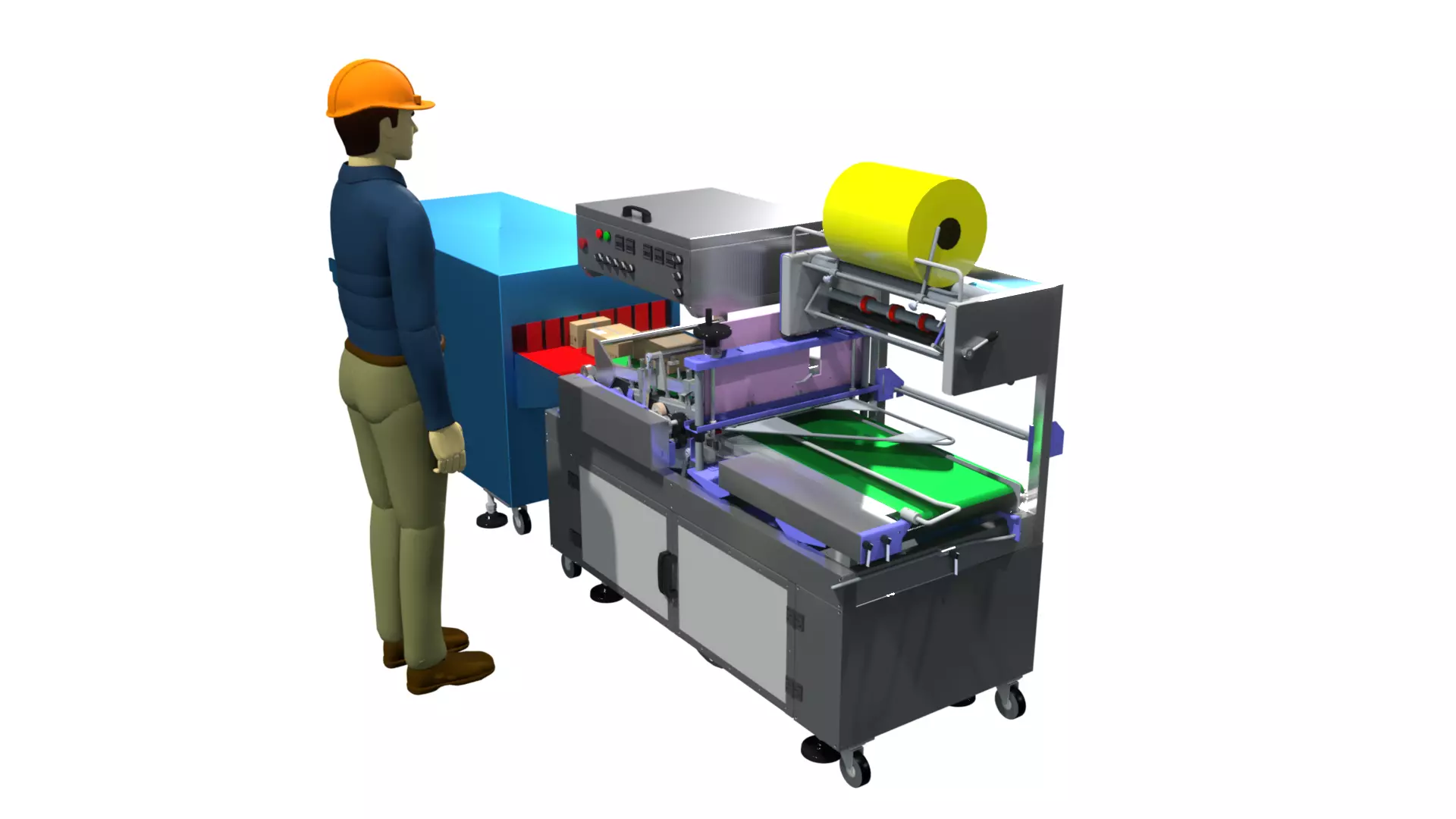 3D Industrials Shrink Wrapping Machine Low-poly 3D model_0