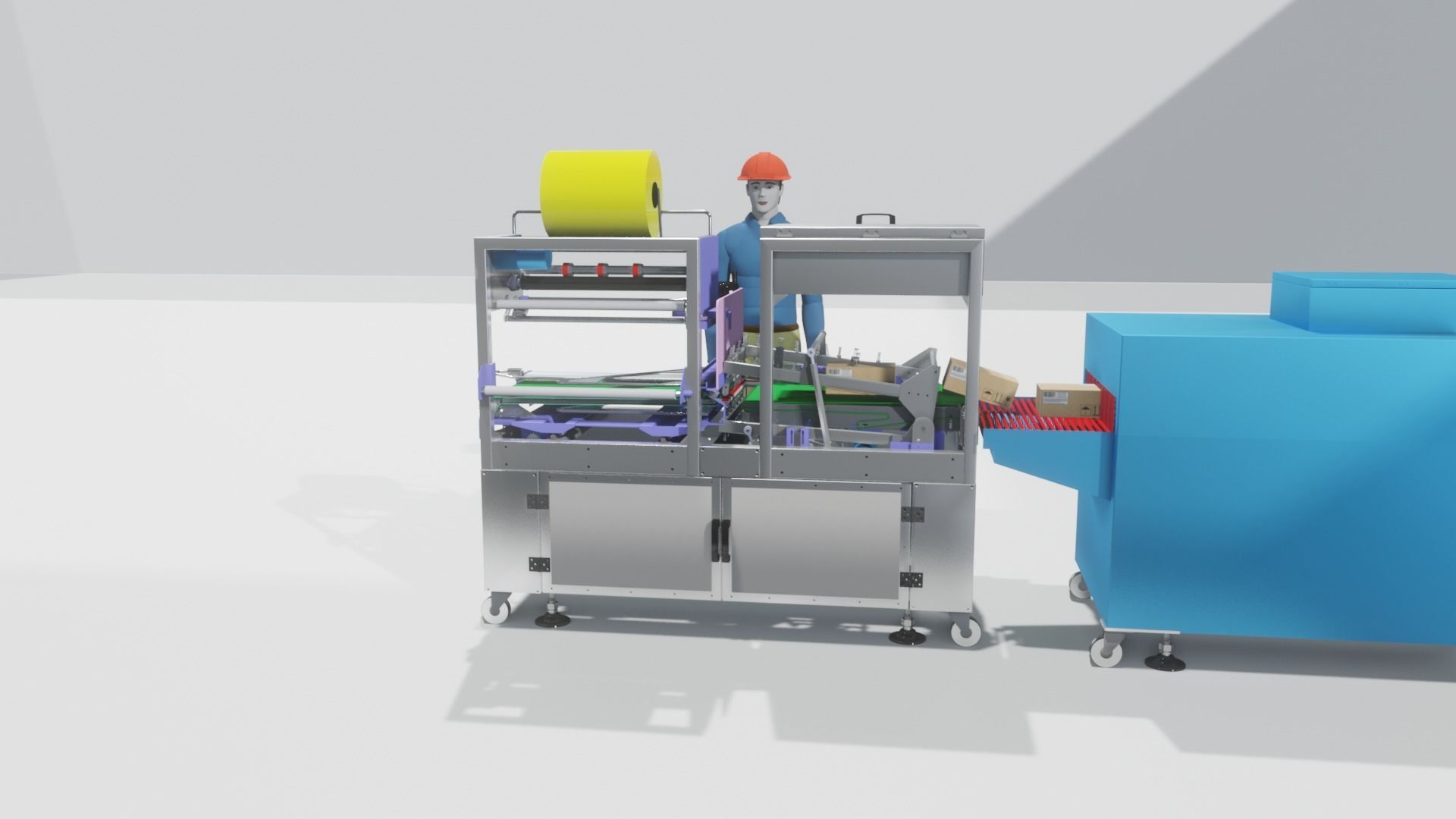 3D Industrials Shrink Wrapping Machine Low-poly 3D model_14