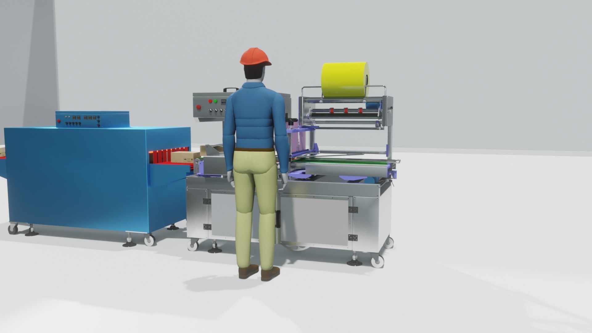 3D Industrials Shrink Wrapping Machine Low-poly 3D model_16