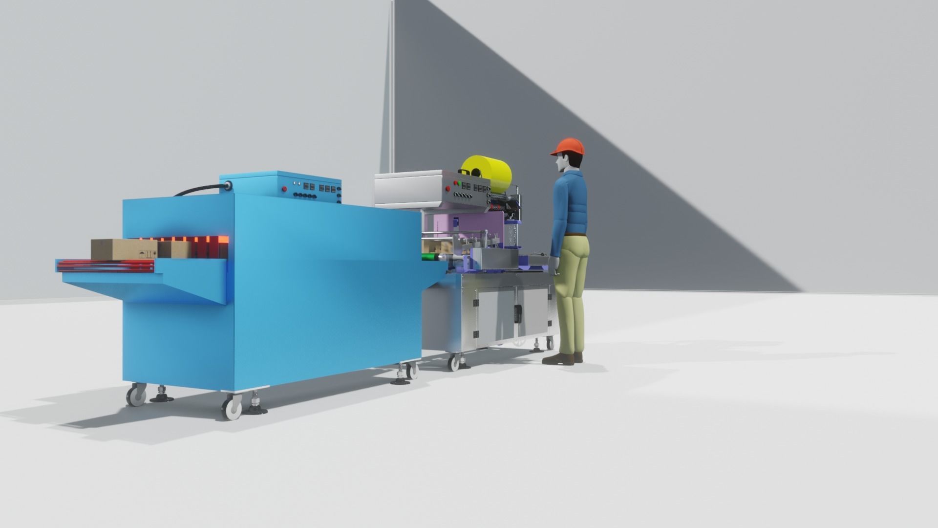 3D Industrials Shrink Wrapping Machine Low-poly 3D model_12