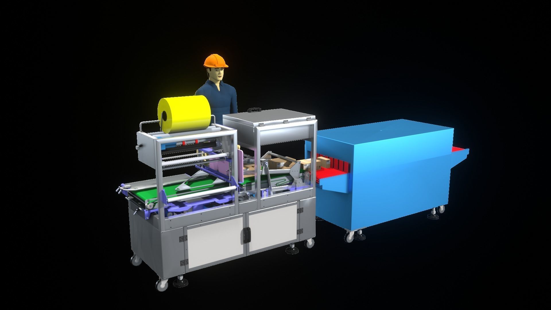 3D Industrials Shrink Wrapping Machine Low-poly 3D model_7