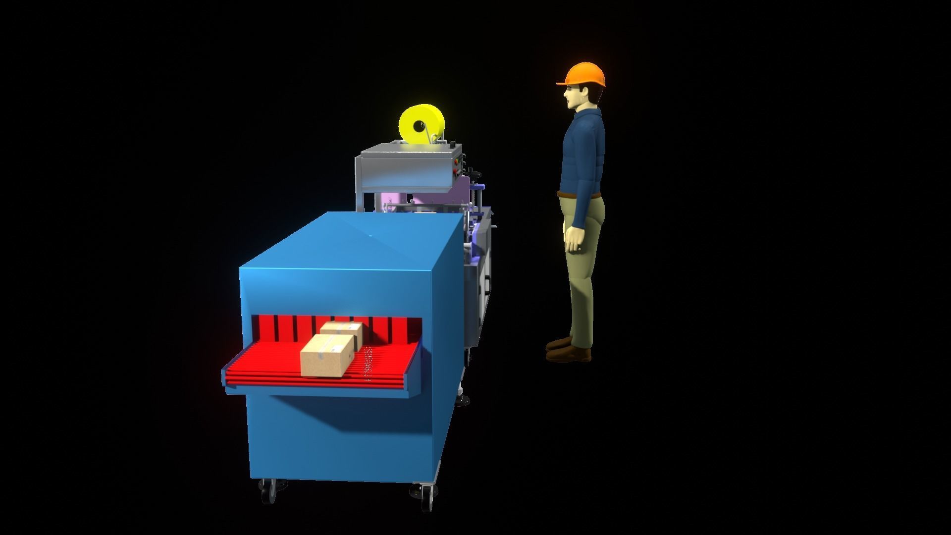 3D Industrials Shrink Wrapping Machine Low-poly 3D model_3