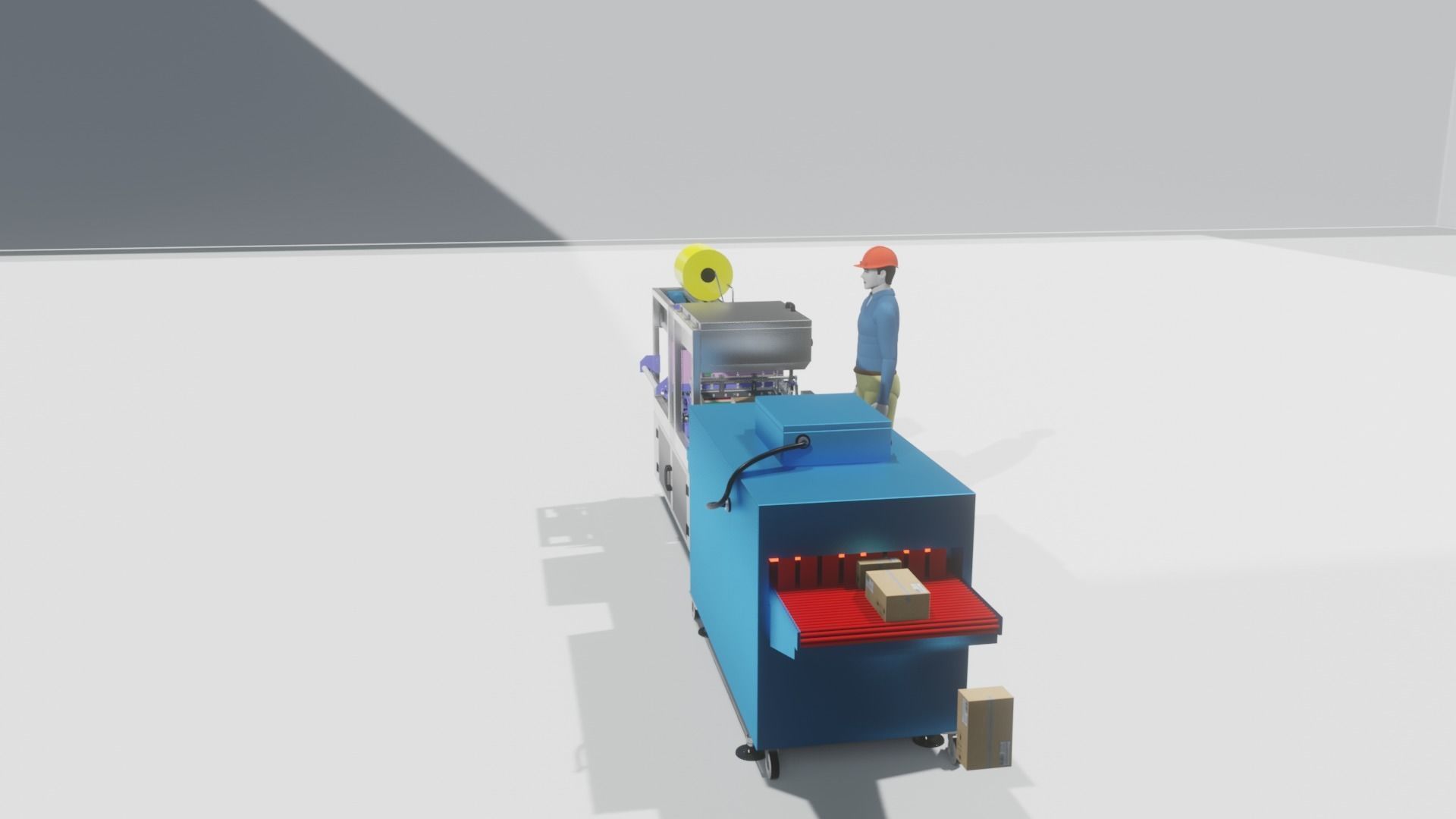 3D Industrials Shrink Wrapping Machine Low-poly 3D model_13