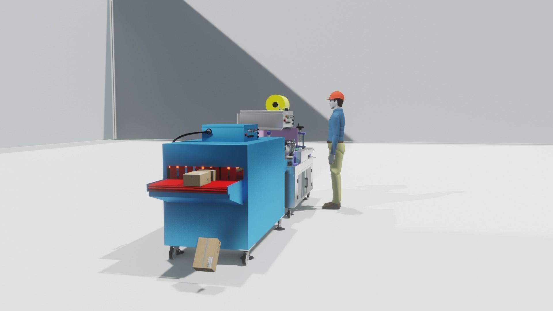 3D Industrials Shrink Wrapping Machine Low-poly 3D model_11