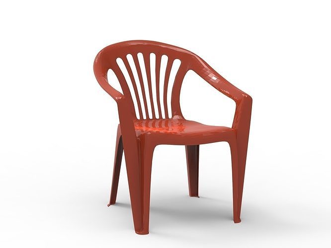 RED PLASTIC CHAIR Free 3D model