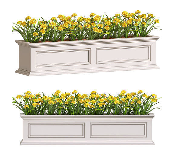 Window and Balcony Flower Box 3D model