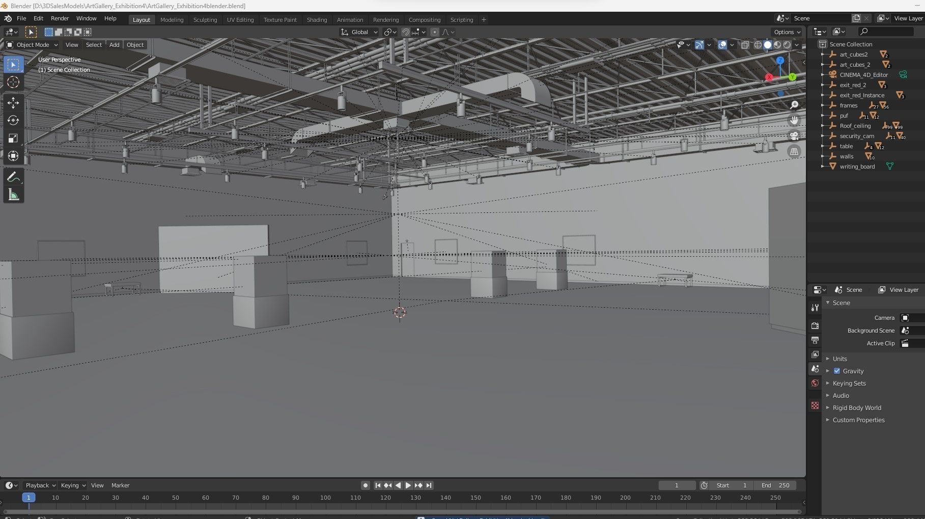 Art Gallery Exhibition 4 3D model_16