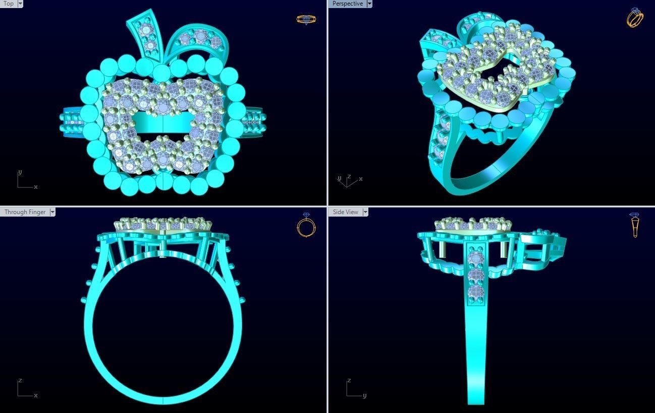 Apple Ring - Womens Rings - SN684 3D print model_10