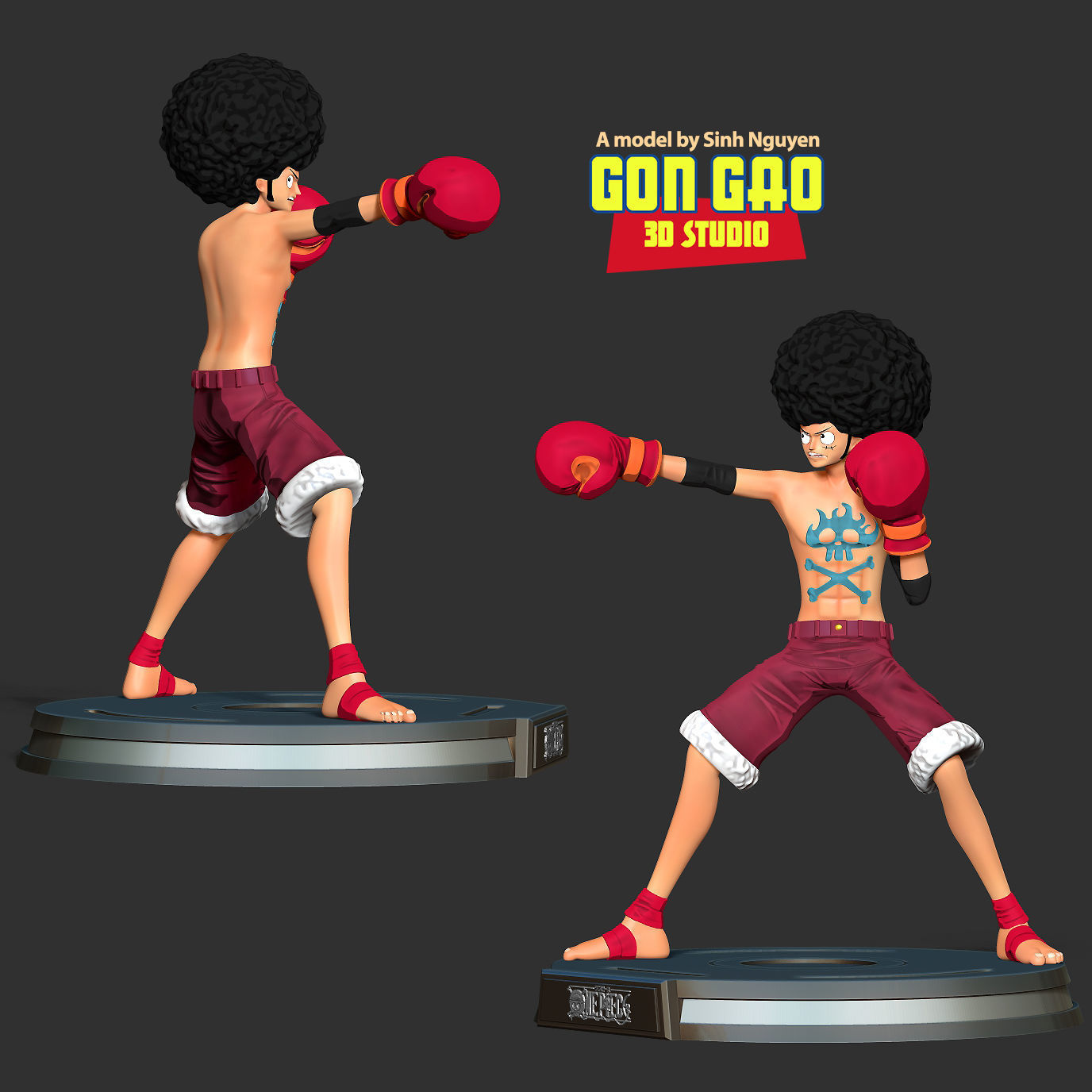 Afro Luffy - One Piece Fanart 3D print model_3