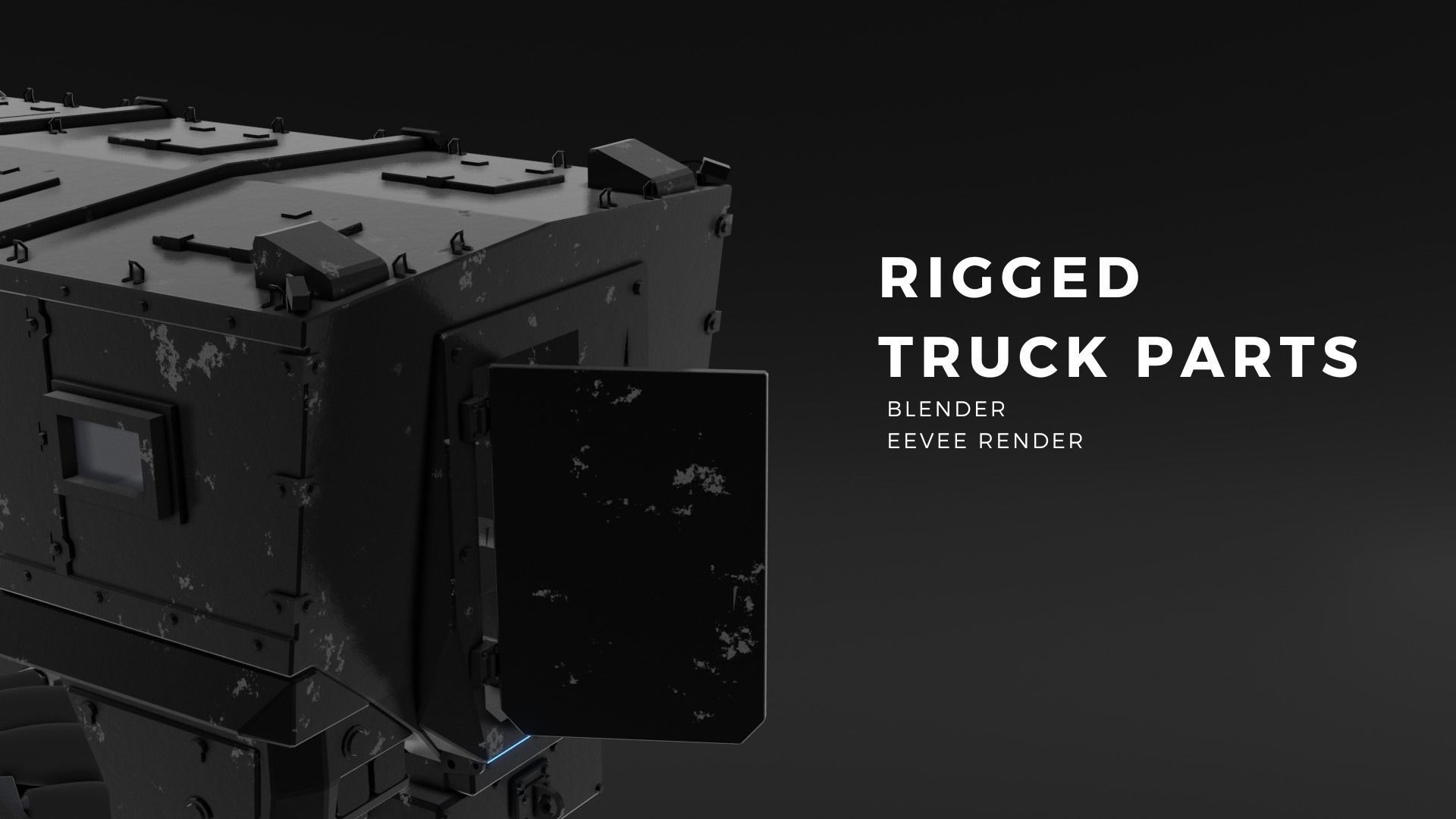 EEVEE Cyber army truck Low-poly 3D model_5