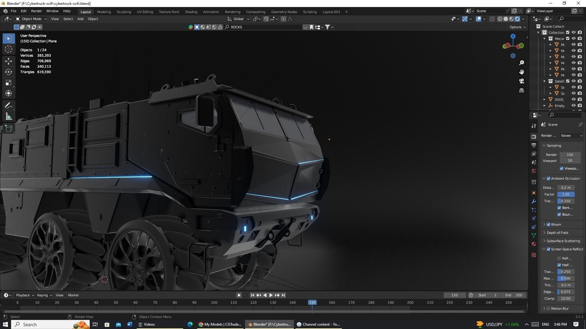 EEVEE Cyber army truck Low-poly 3D model_10