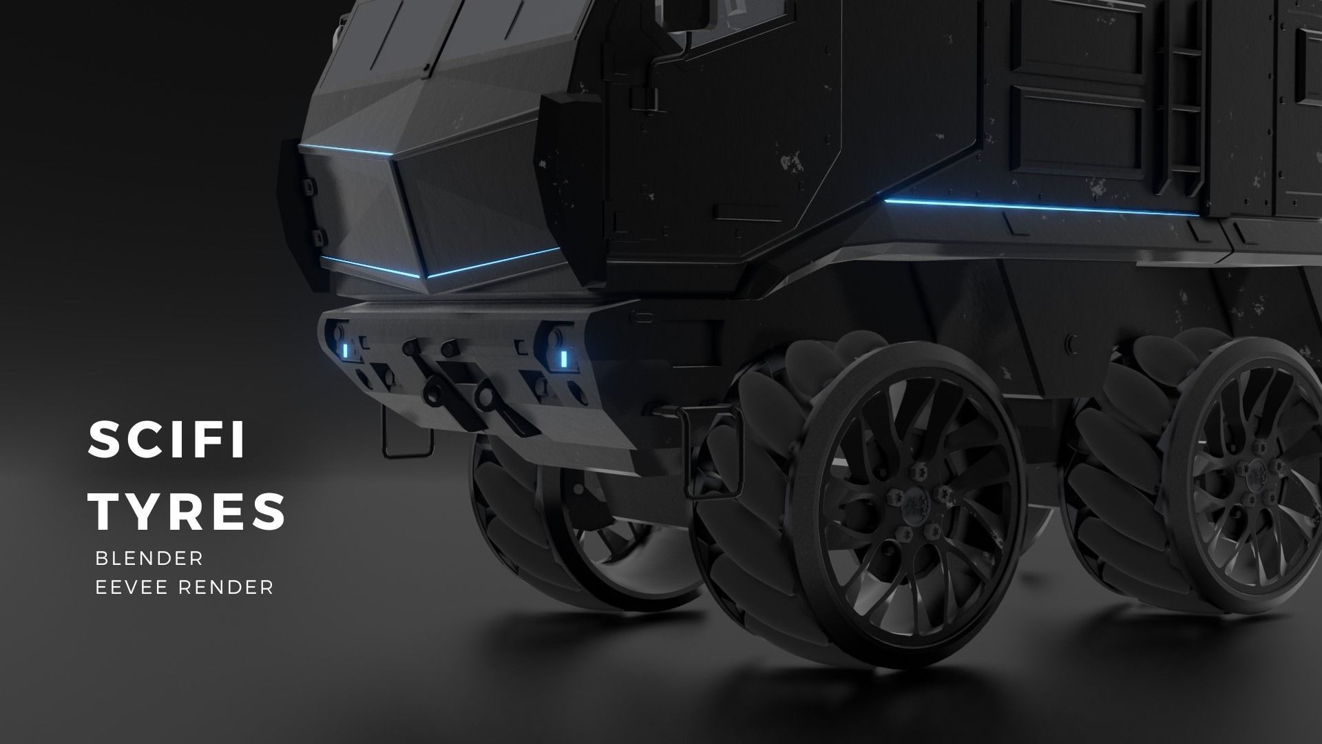 EEVEE Cyber army truck Low-poly 3D model_3