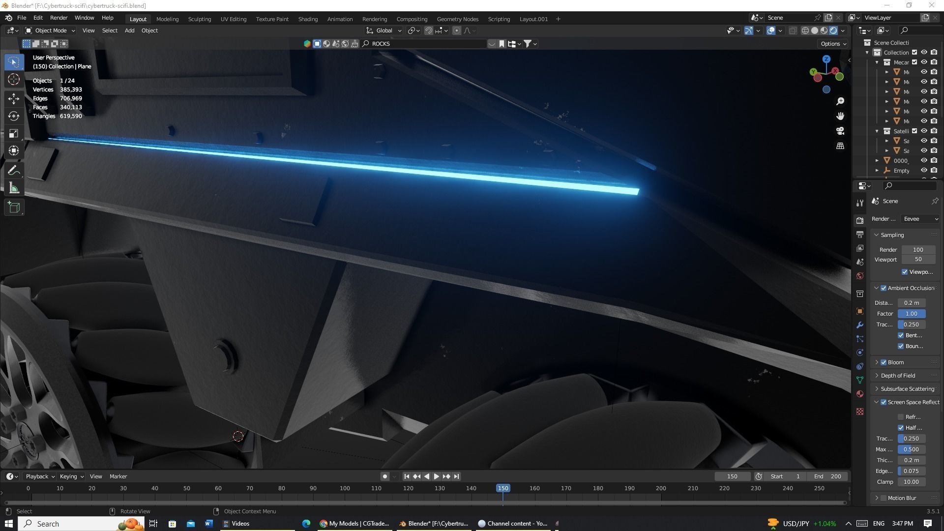 EEVEE Cyber army truck Low-poly 3D model_11