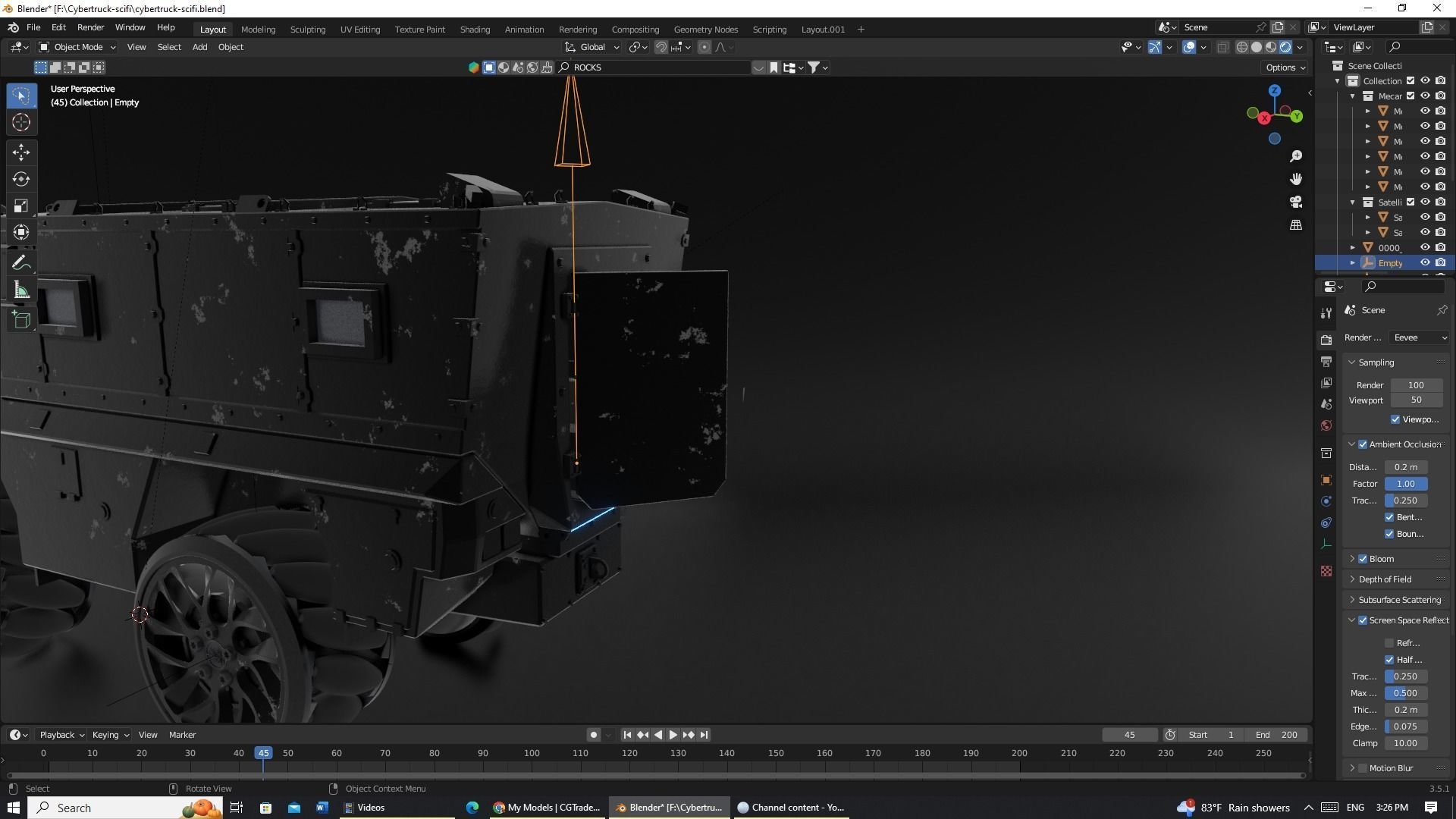 EEVEE Cyber army truck Low-poly 3D model_8