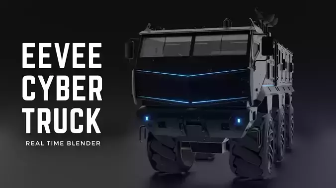 EEVEE Cyber army truck Low-poly 3D model
