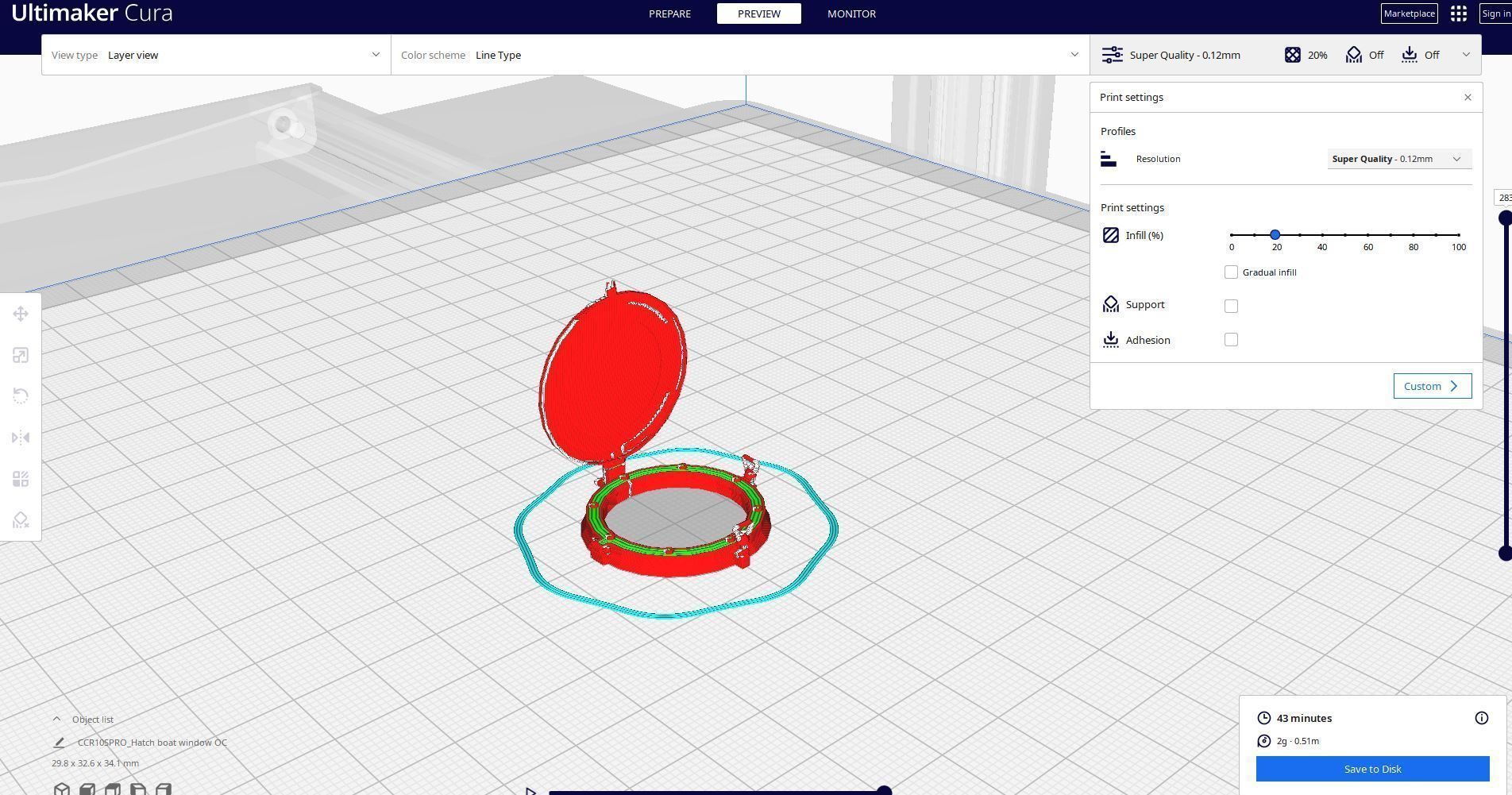 hatch boat window 3D print model_1