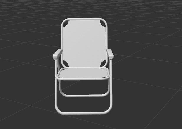 camping chair Low-poly 3D model_1