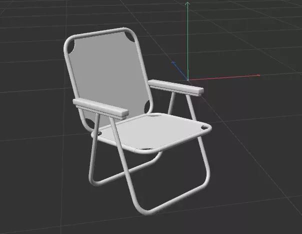camping chair Low-poly 3D model_0