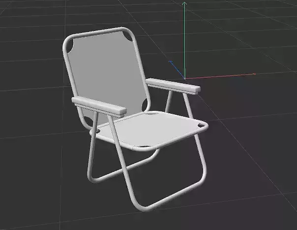 camping chair Low-poly 3D model