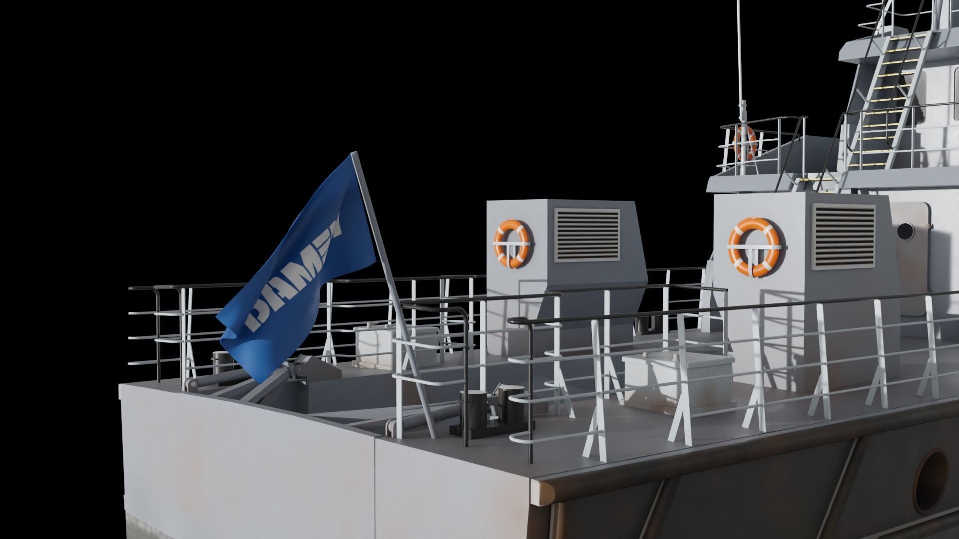 Stan Patrol Boat Low-poly 3D model_11