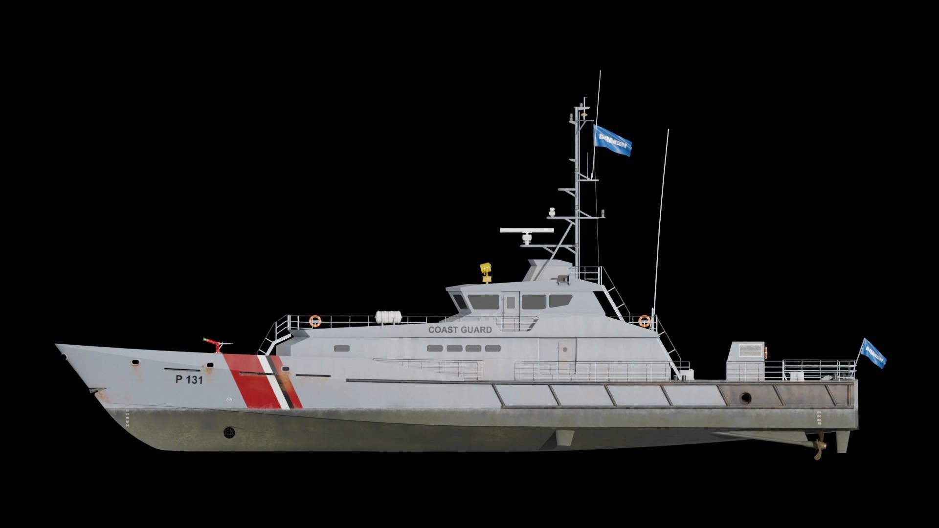 Stan Patrol Boat Low-poly 3D model_2