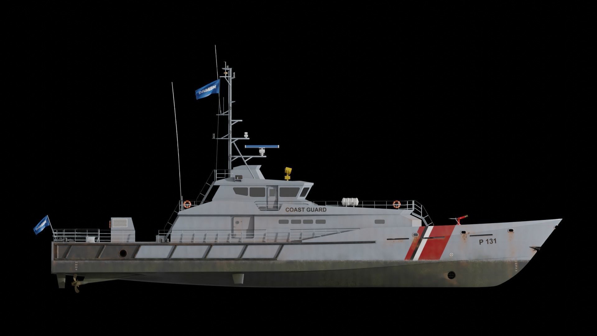Stan Patrol Boat Low-poly 3D model_3