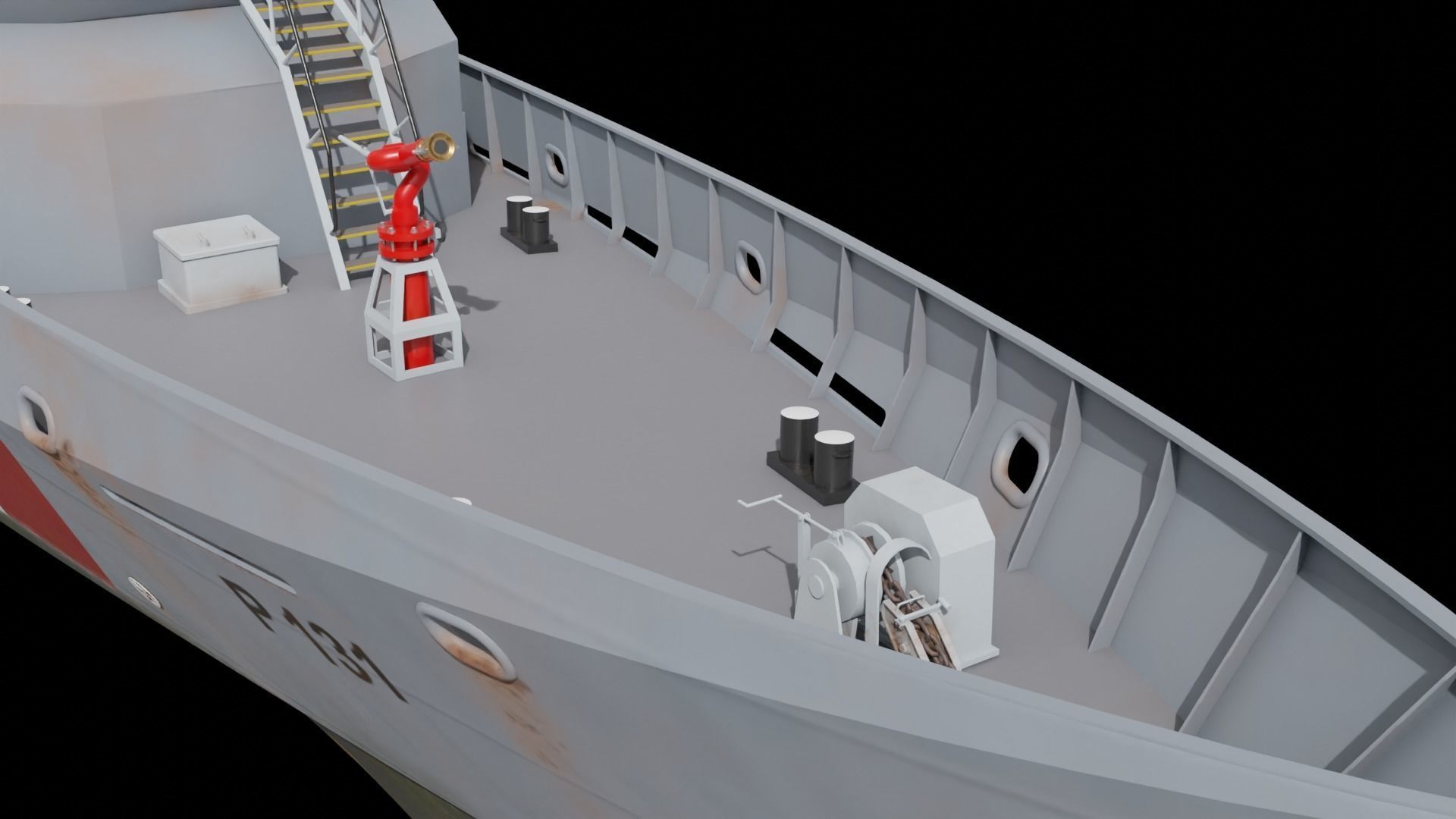 Stan Patrol Boat Low-poly 3D model_7