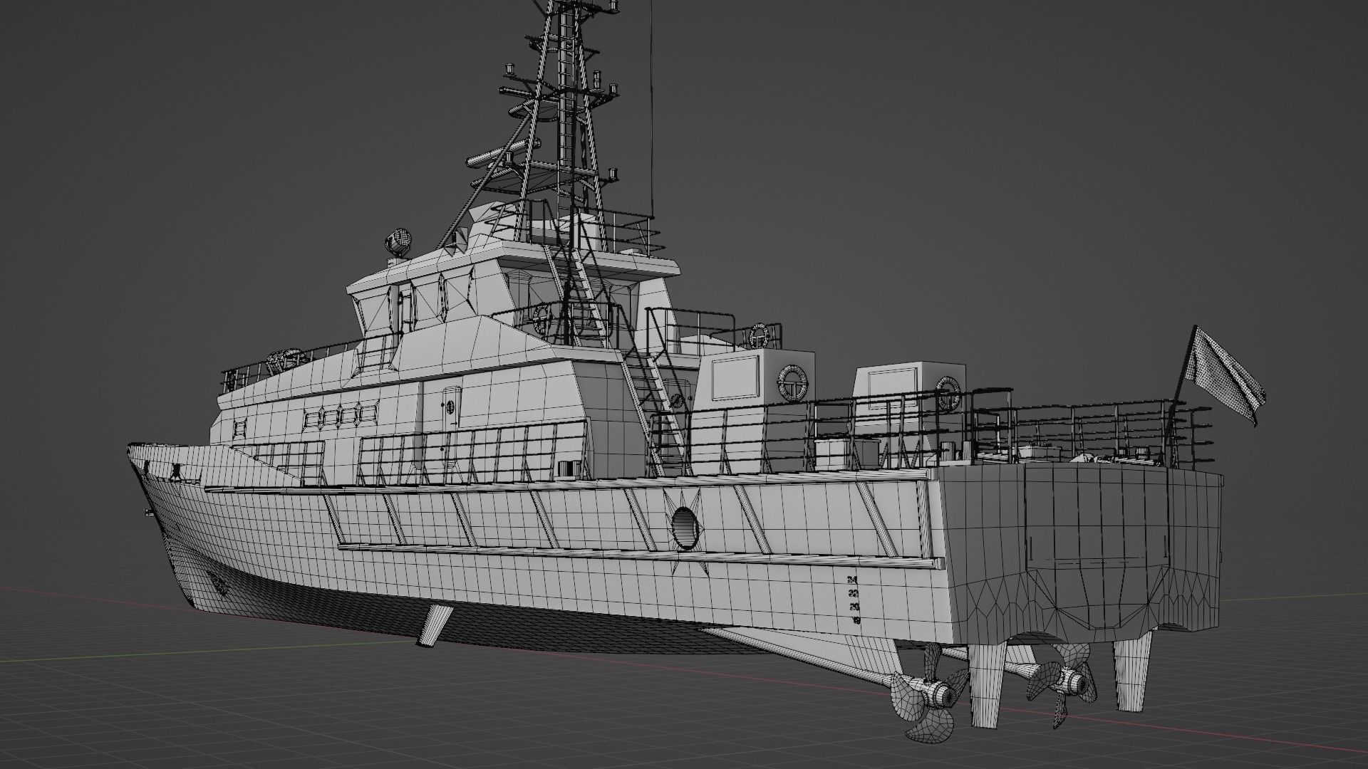 Stan Patrol Boat Low-poly 3D model_18