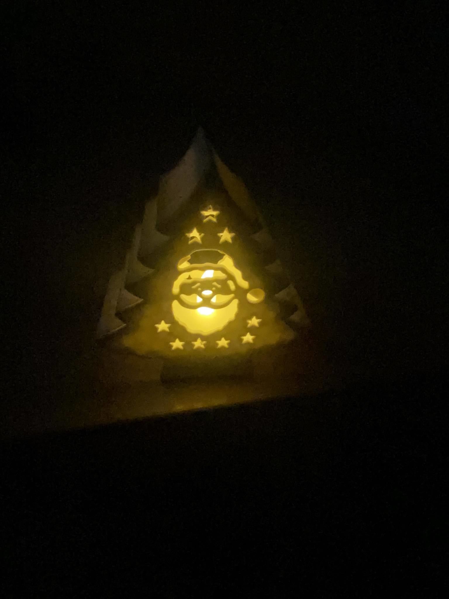 Christmas tree tealight decoration 3D print model_4