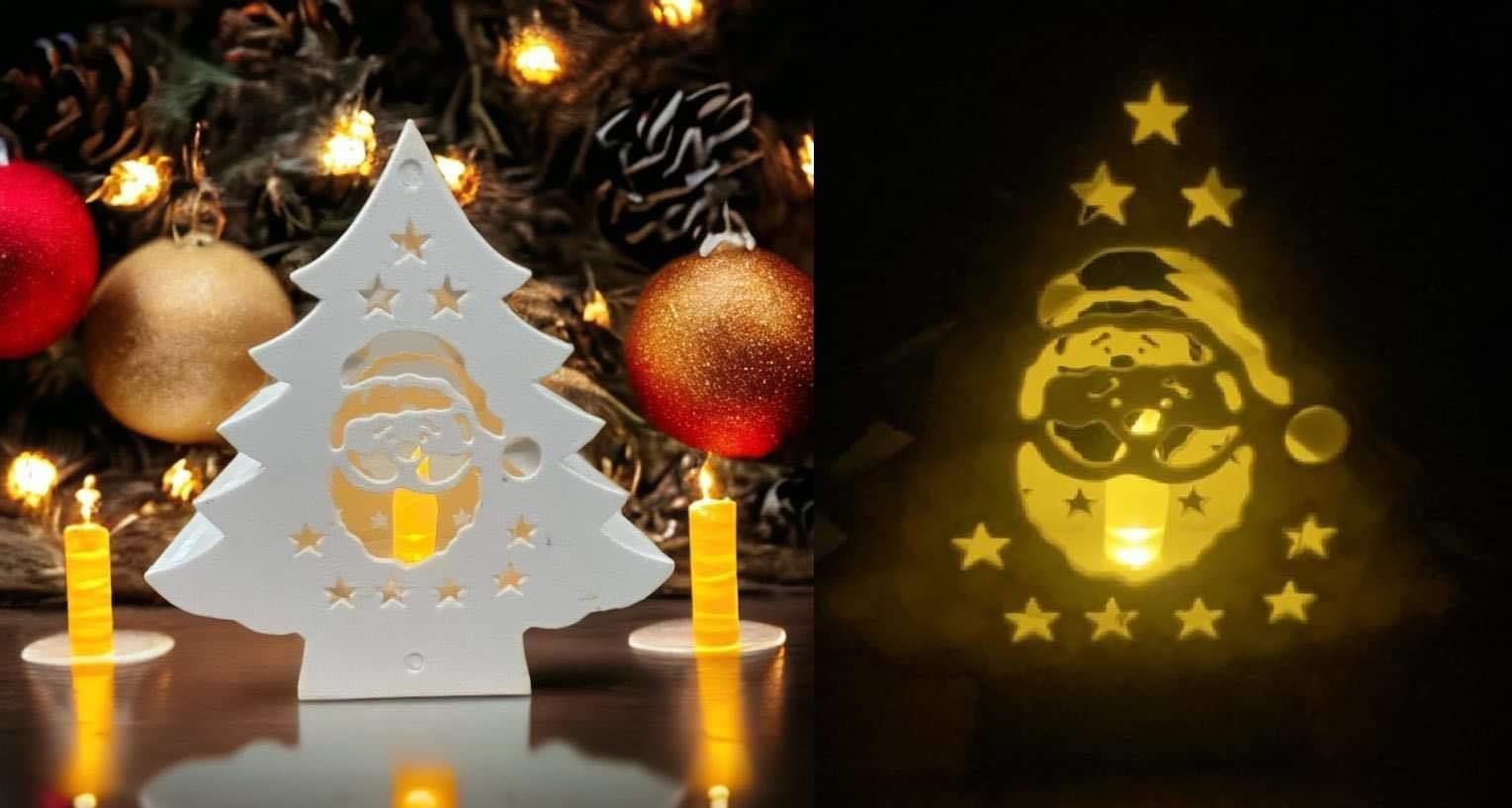 Christmas tree tealight decoration 3D print model_9