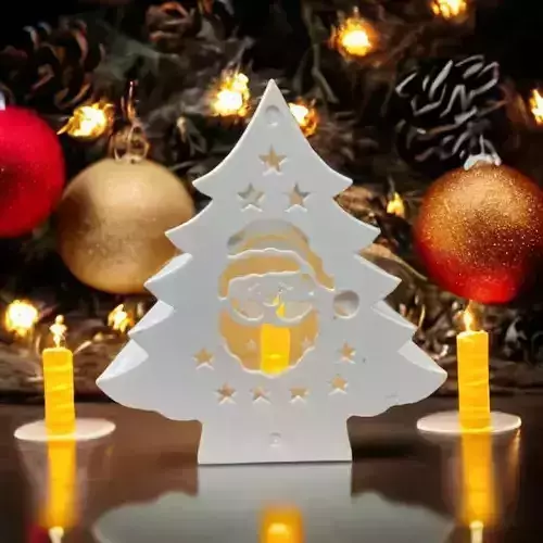 Christmas tree tealight decoration 3D print model
