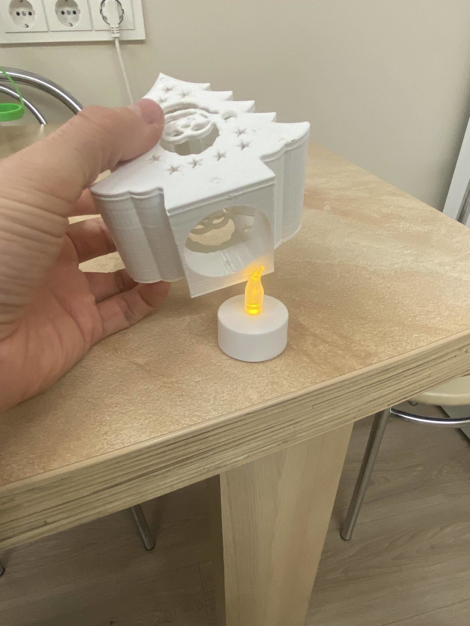Christmas tree tealight decoration 3D print model_3