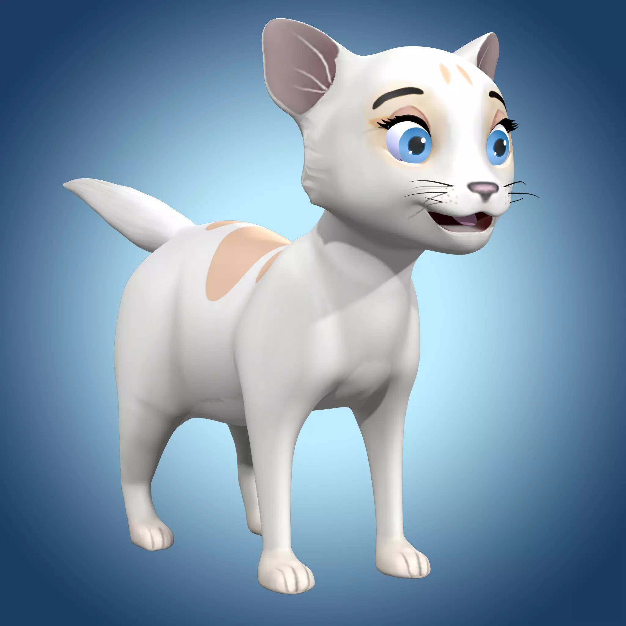 Cartoon Cat Low-poly 3D model_0