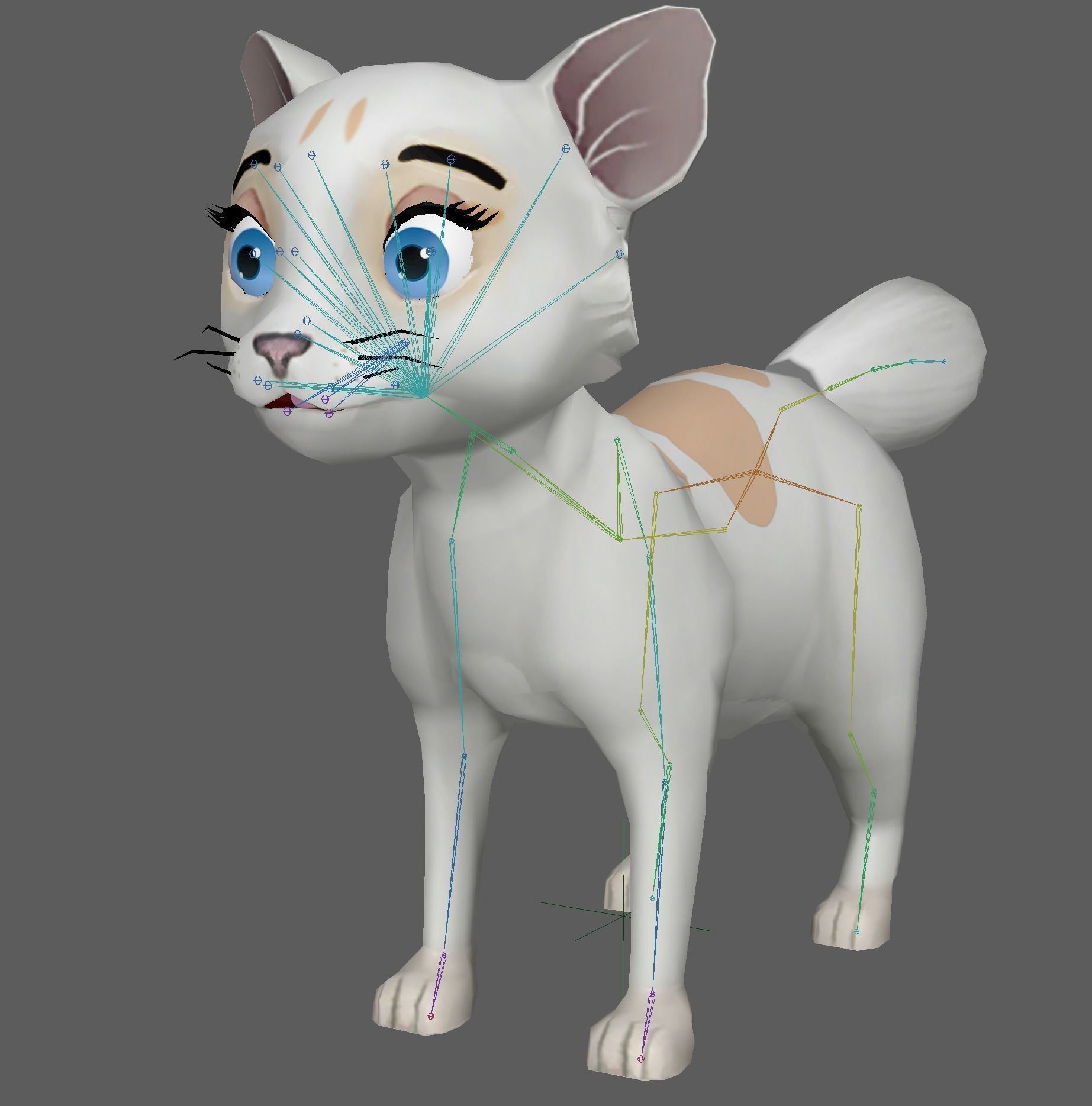 Cartoon Cat Low-poly 3D model_6