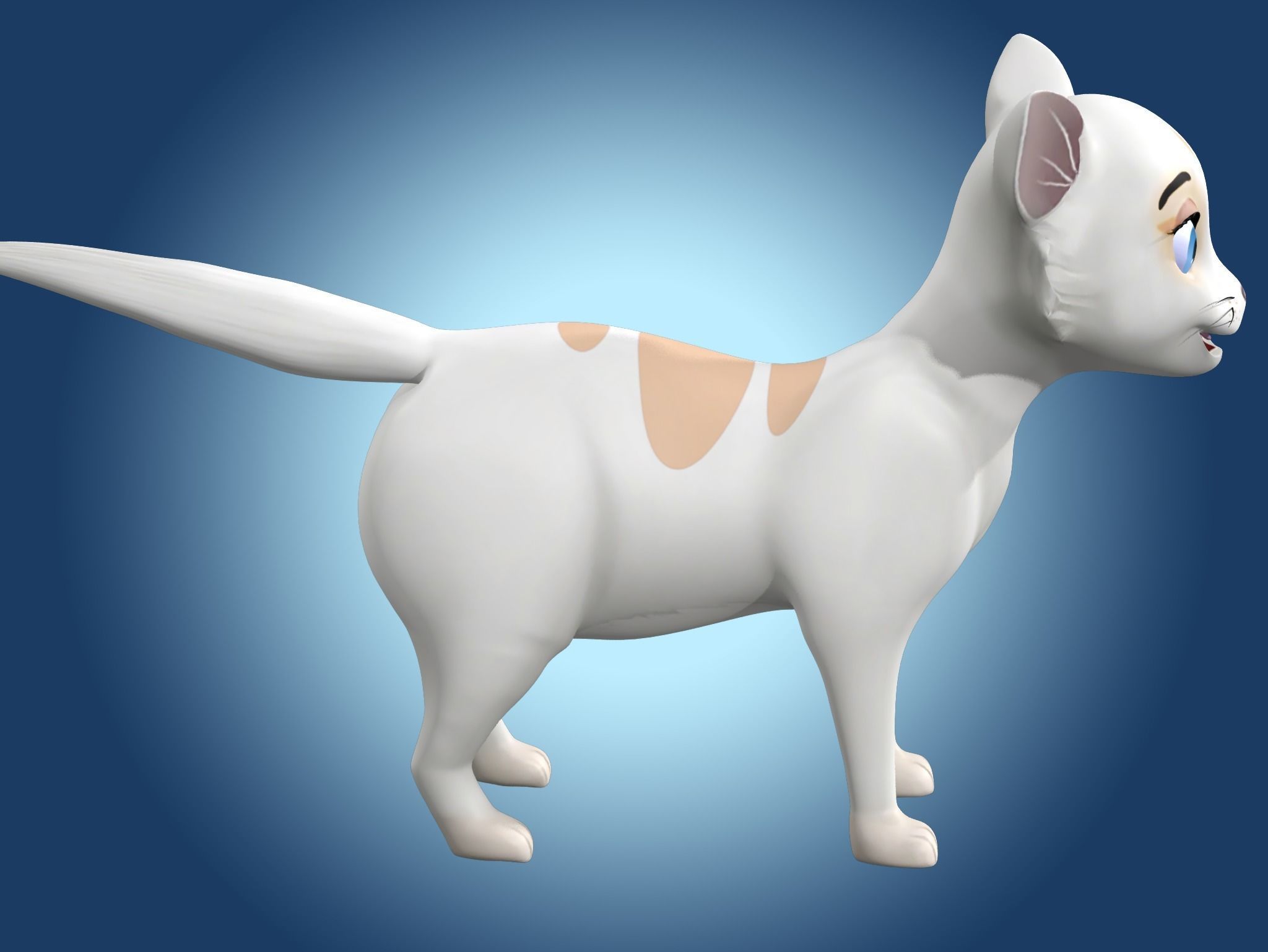 Cartoon Cat Low-poly 3D model_4