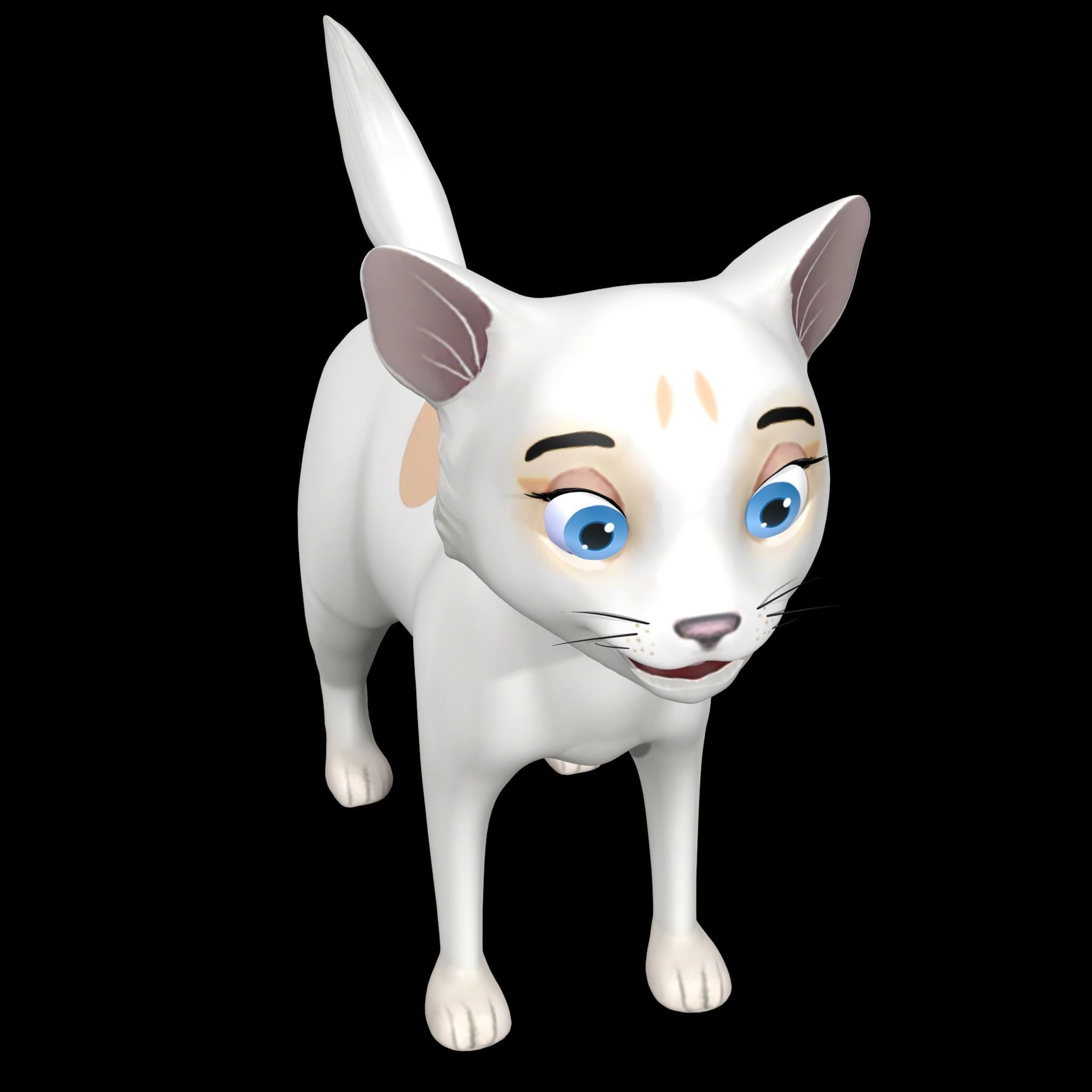 Cartoon Cat Low-poly 3D model_5