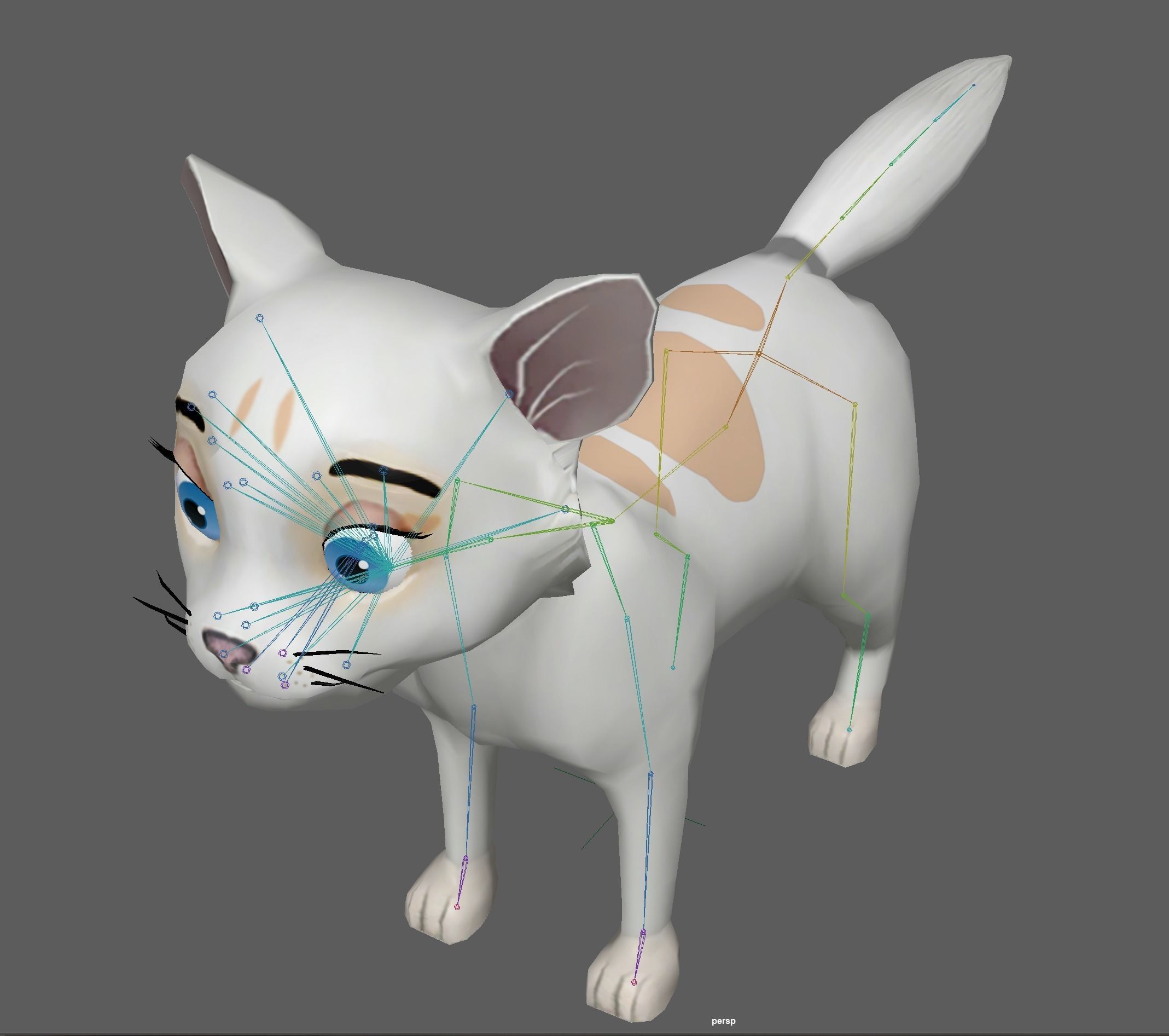 Cartoon Cat Low-poly 3D model_8