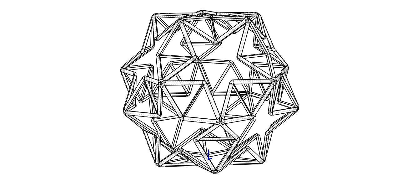 Wireframe Shape Small Ditrigonal Icosidodecahedron 3D print model_27